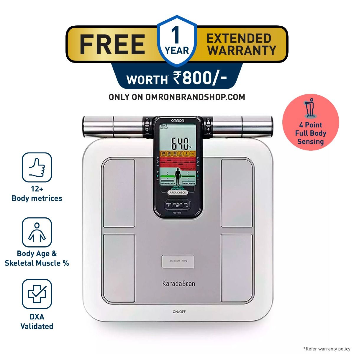 Omron HBF-375-AP Full Body Analyzer Weighing Scale with Fitness Tracking