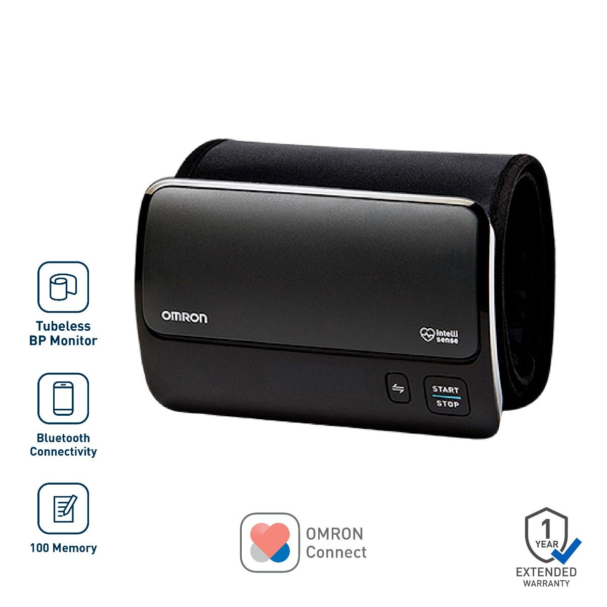 Omron HEM-7600T Smart Elite+ Advanced Tubeless Blood Pressure Monitor with 360° Accuracy IntelliWrap™ Cuff