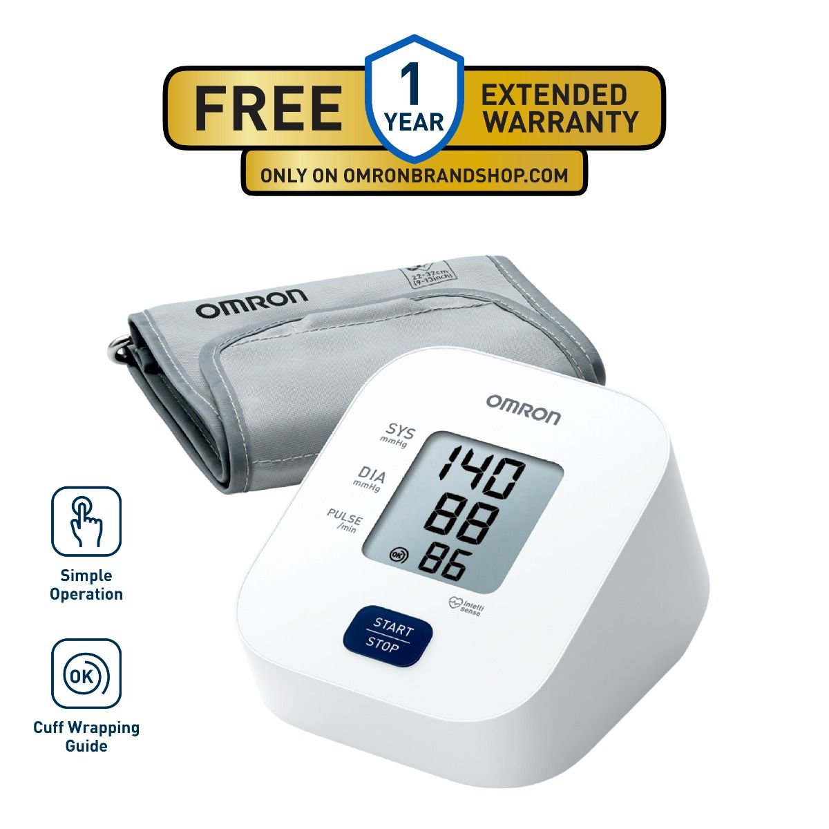 Omron HEM-7090-IN Automatic Upper Arm Blood Pressure Monitor with IntelliSense Technology & Irregular Heartbeat Detection