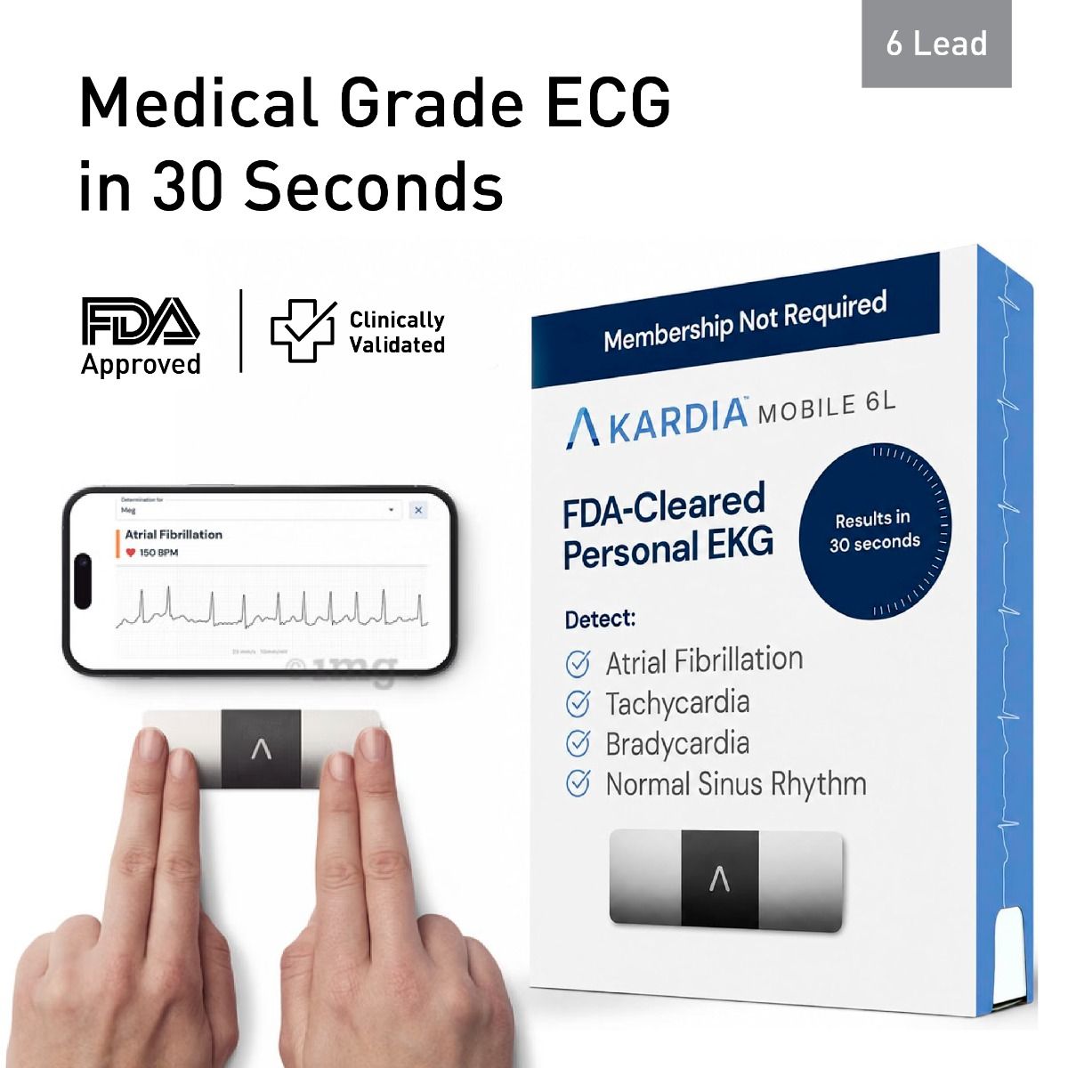 AliveCor KardiaMobile 6L Six-Lead ECG Device