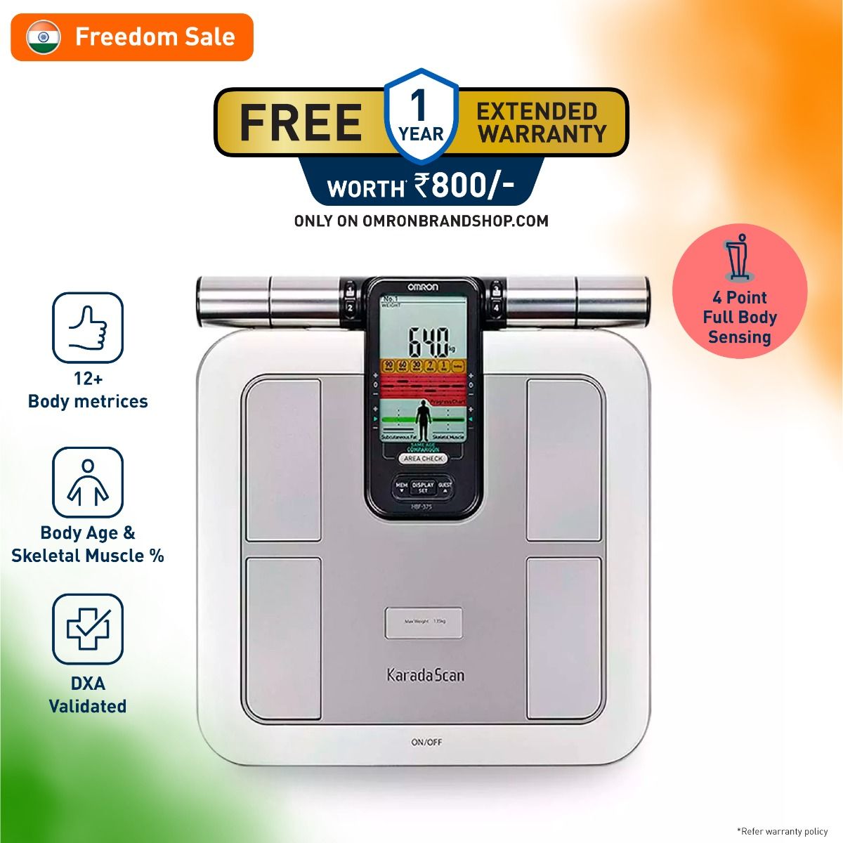 Omron HBF-375-AP Full Body Analyzer Weighing Scale with Fitness Tracking