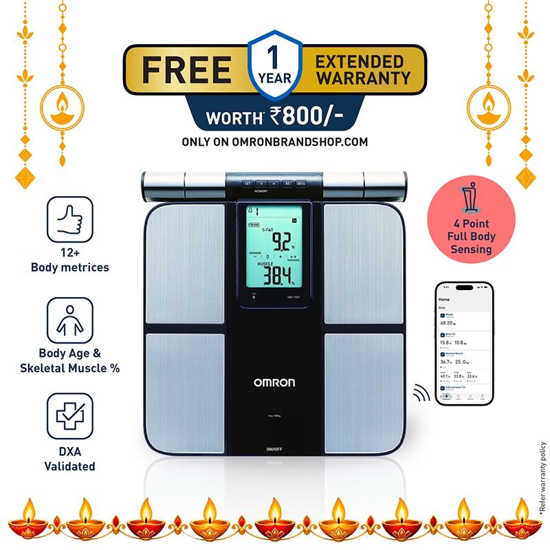 Omron New Karada Scan HBF 702T Digital Body composition monitor with  Body Fat & BMI Monitoring