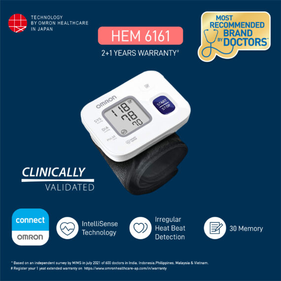  Omron 6161 Wrist Blood Pressure Monitor with 30 Memory,  Intellisense : Health & Household