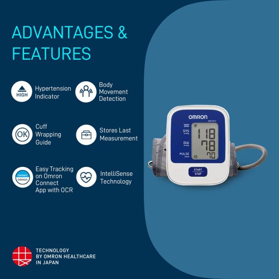 Omron 8712 Automatic Blood Pressure Monitor (White and Blue) – Hope  Surgicals