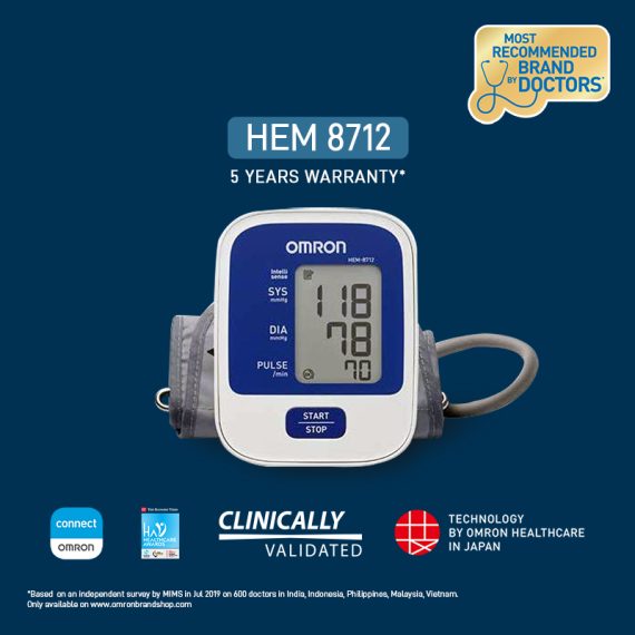 Omron 8712 Automatic Blood Pressure Monitor (White and Blue