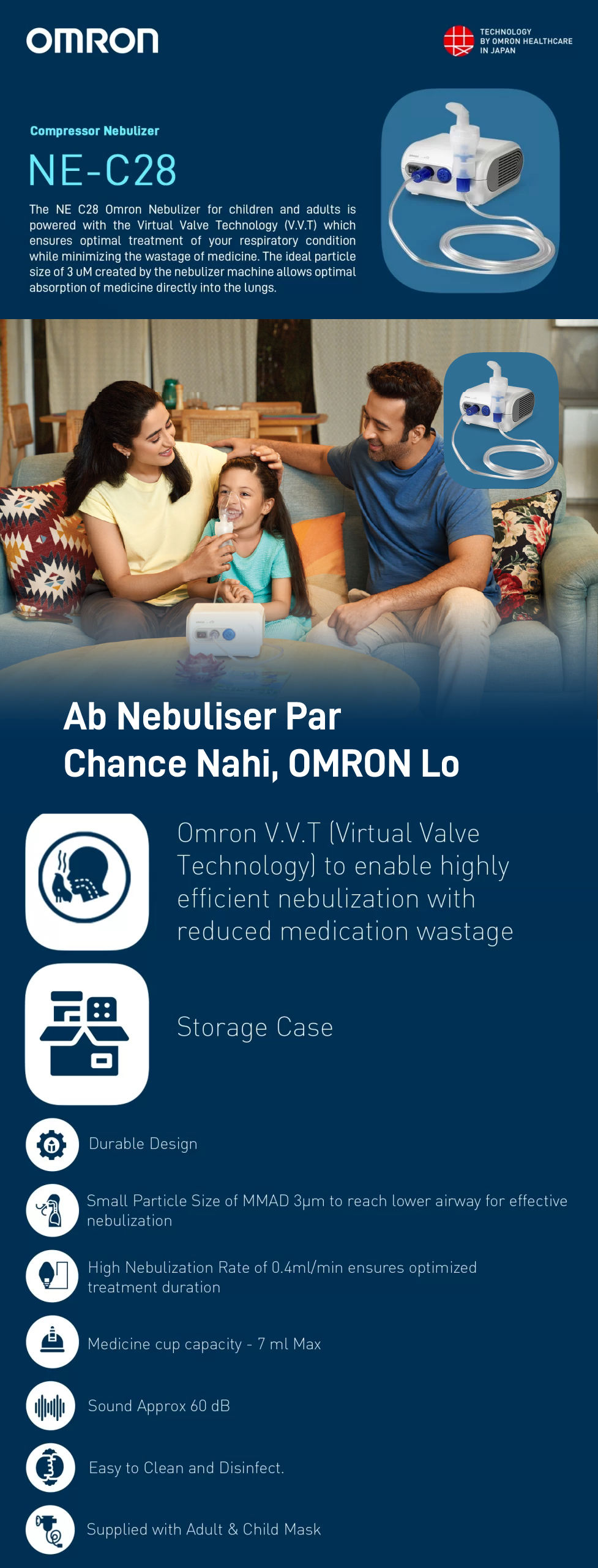 Nebulizador portátil Omron NE-C28P - RH Medical
