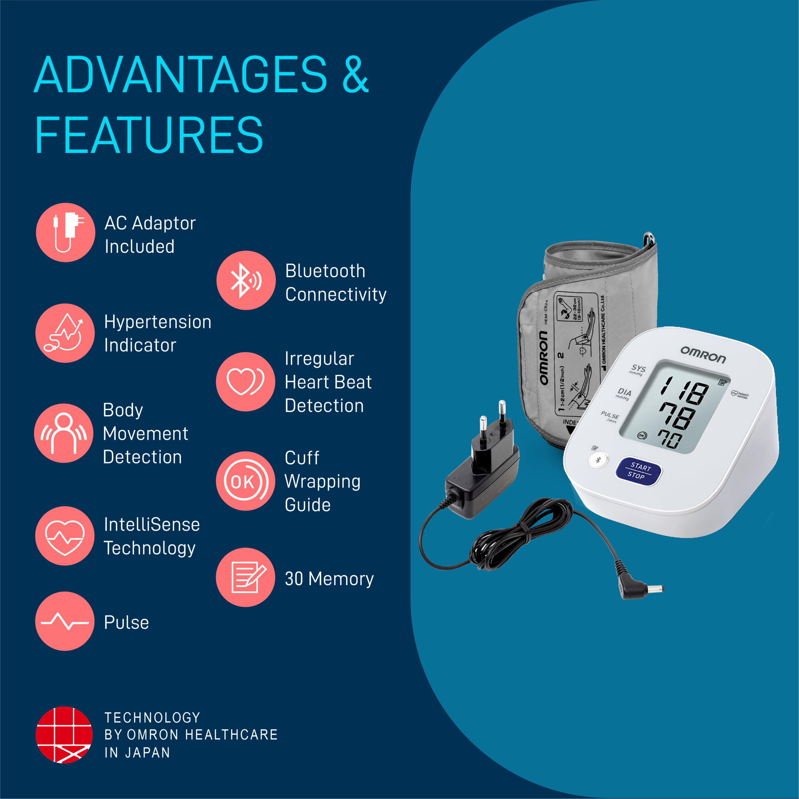 Buy Omron HEM 7143T1A Bluetooth Blood Pressure Monitor Online at