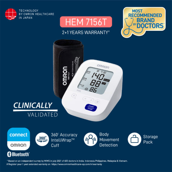 Omron HEM 7142T1 Bluetooth Blood Pressure Monitor with Body