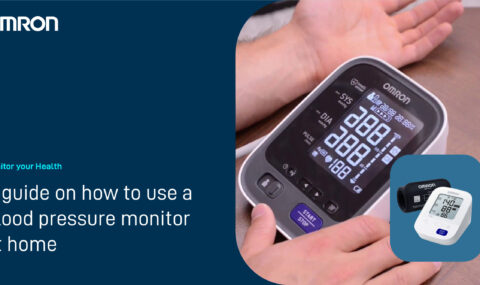 Monitoring blood pressure monitor at home.
