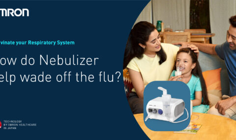 Using a nebulizer for flu treatment.