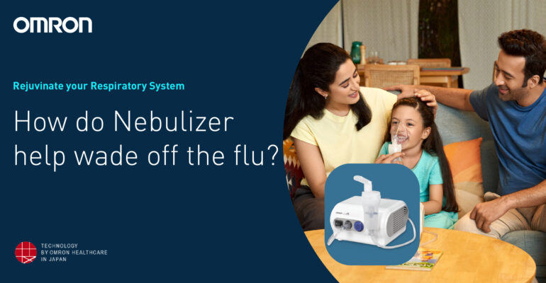 Using a nebulizer for flu treatment.